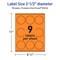 Avery Bright Orange Paper Labels, 2.5" Diameter Round Scalloped